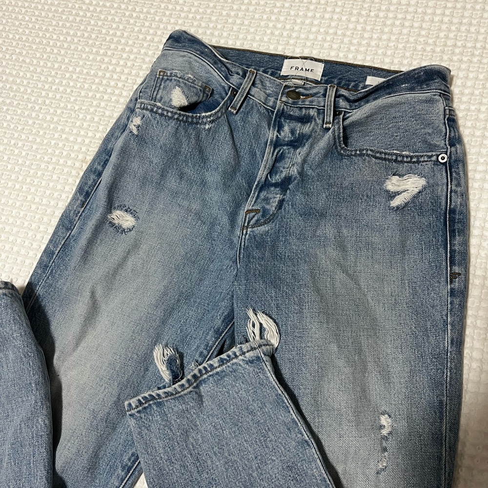 FRAME Denim Women's Light Blue Boyfriend/Straight Leg Jeans